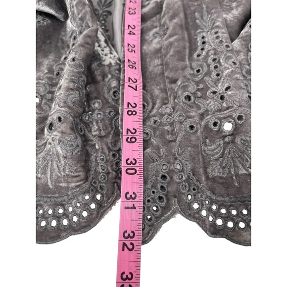 Johnny Was Jade Axel Velvet Silk Eyelet Kimono XS Whimsigoth Vintage Inspired - Picture 13 of 16
